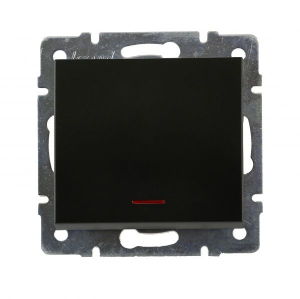 Выключатель одноклавишный Lezard Rain с подсветкой 10 А 250В антрацит 703-4288-111