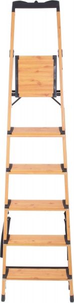 Лестница-стремянка Expert Tools декорированная под дерево с полочкой на 6 ступеней