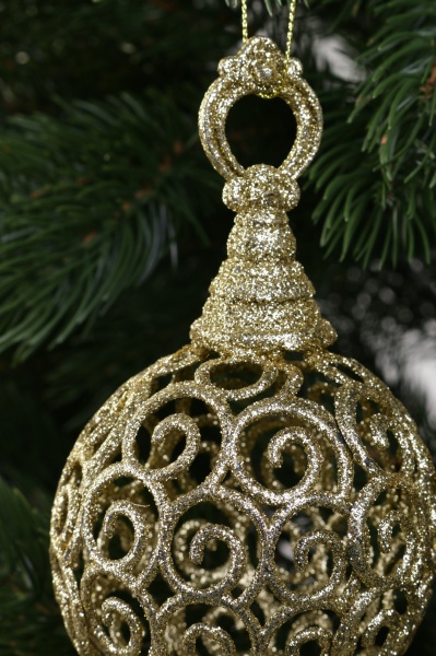 Елочная игрушка Шар HFF231G d 80 мм золотой