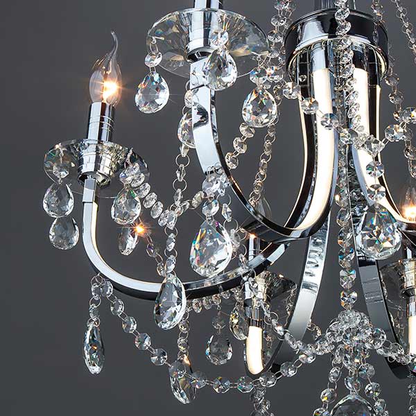 Люстра підвісна Strotskis Tefia пульт ДК LED 27 Вт 6x60 Вт E14 хром 423/6 