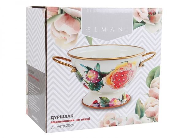 Друшляк на ніжці Півонія 20 см емаль 763-016 Elmani