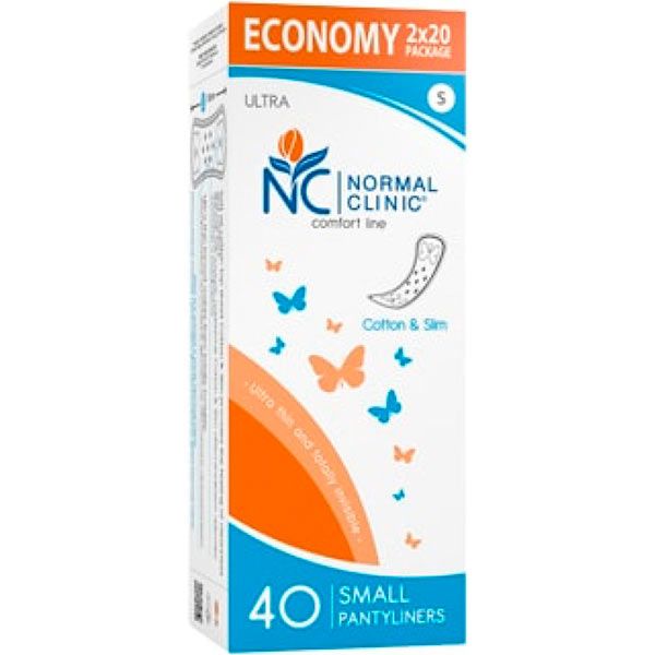 Прокладки ежедневные Normal Clinic Ultra Comfort Cotton&Slim mini 40 шт.