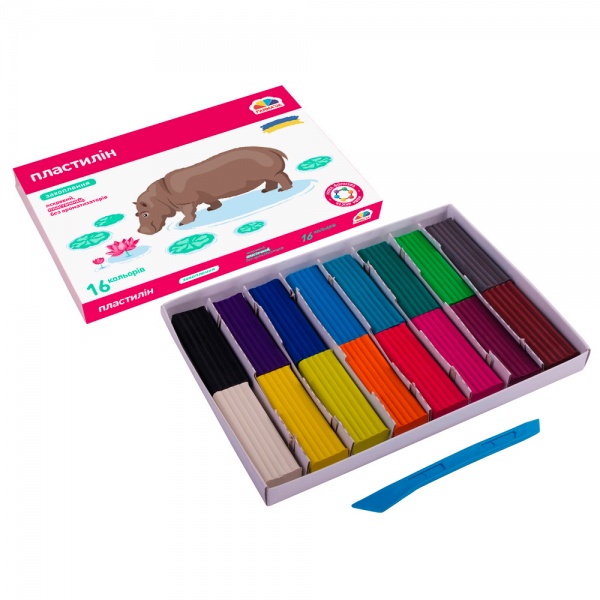 Пластилін 16 кольорів 256 г Гамма UA
