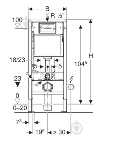 Інсталяція для унітаза Geberit DuofixBasic 458.103.00.1