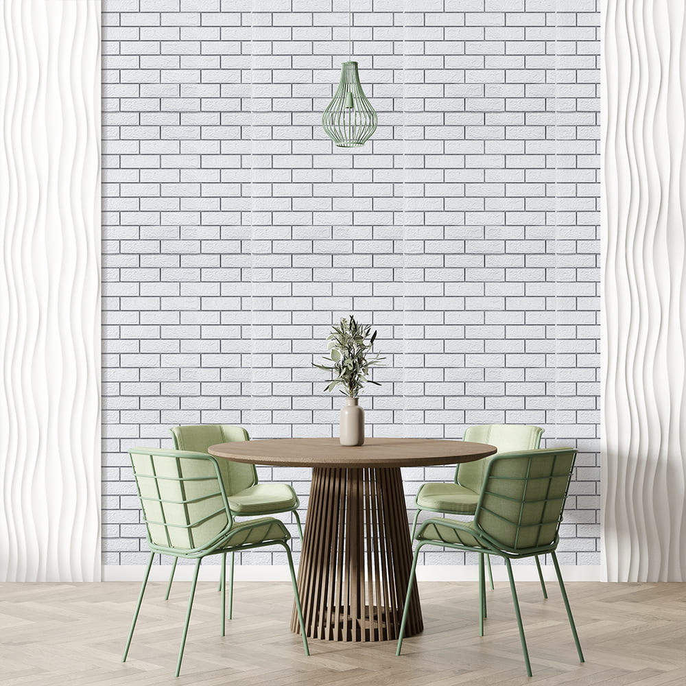 3D-панель из ПП самоклеющаяся Sticker Wall белая 700x770x3 мм SW-00000752