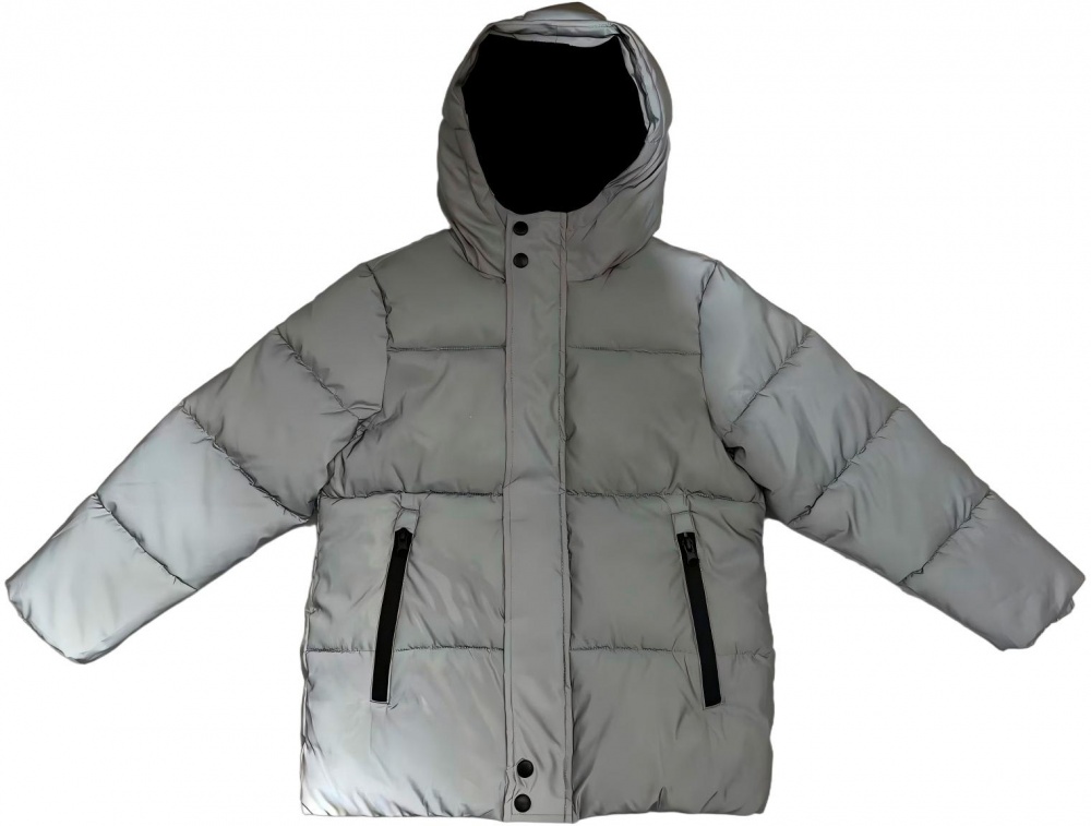 Куртка-пуховик для мальчиков HW р.104–110 серый REFLECTIVE JACKET