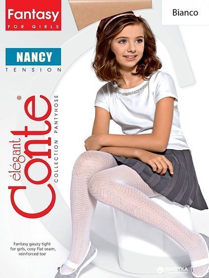 Колготки детские Conte-Kids CE NANCY bianco р.116-122 белый 