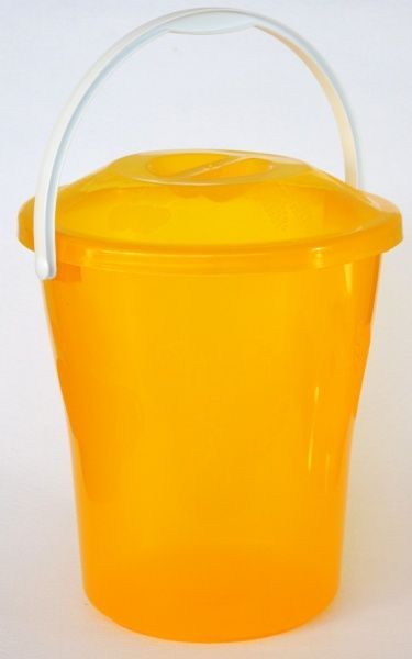 Відро зі знімною кришкою Полімердеталь Елегант 12 л жовтий 