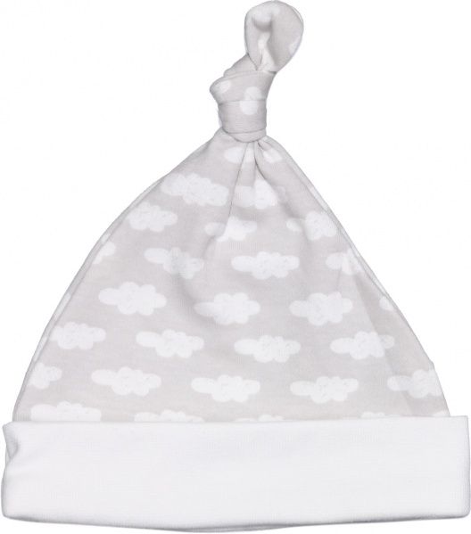 Шапочка детская Bambinelli тучки 9-12 месяцев серый с рисунком