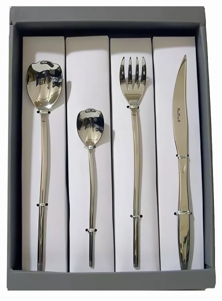 Набір столових приборів срібний 24 предмети Tulipani Pinti Inox