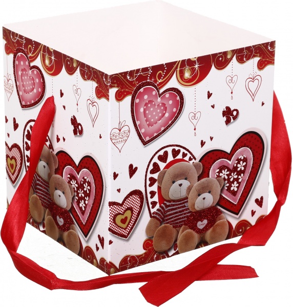 Коробка самосборная сердца EBXS9850 15х15 см