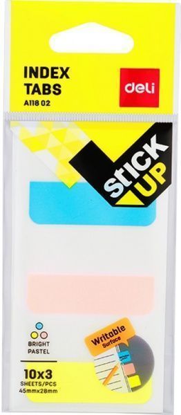 Индексный разделитель EA11802 микс 45х28 мм 10 лист. Deli
