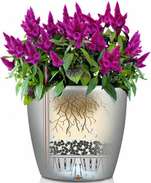 Вазон пластиковий Lechuza Classico Premium LS 35 круглий 39,1л коричневий (16065) 