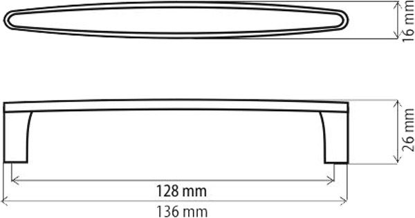Меблева ручка DR 58 AB 128 мм антична бронза DC 75694