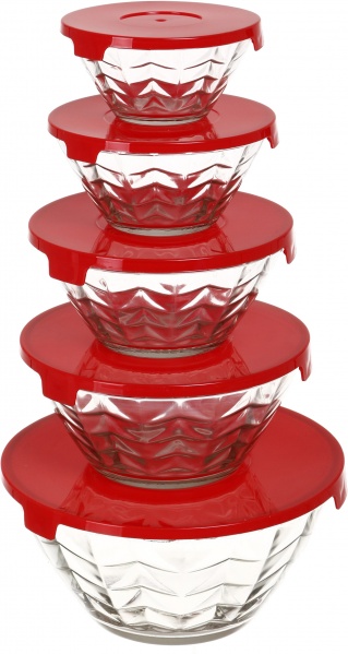 Набор салатников с крышкой 5 шт.в ассортименте Red Cherry