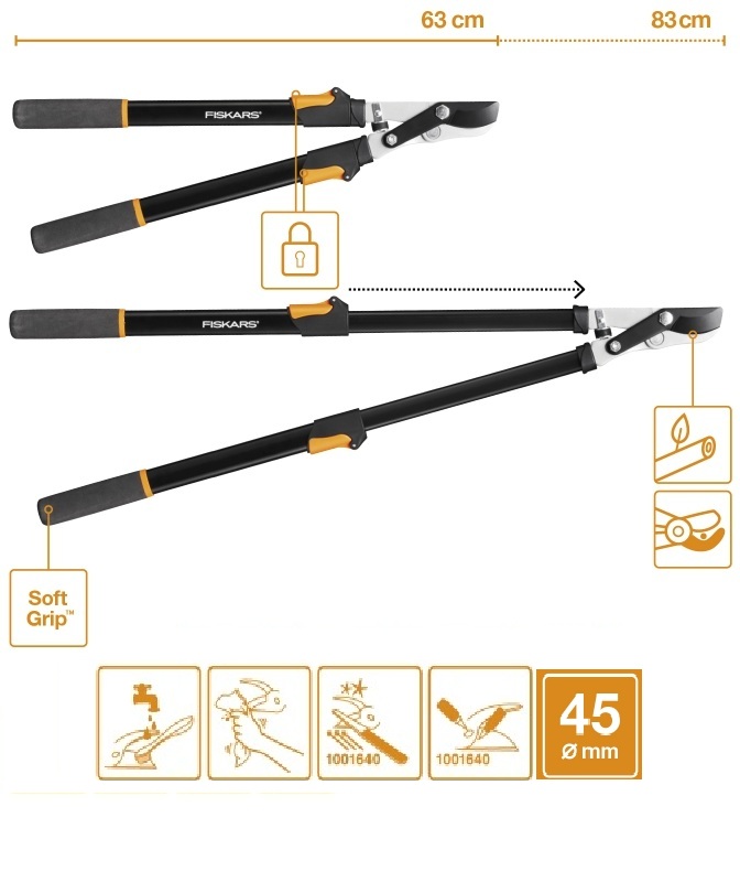 Сучкорез телескопический Fiskars плоскостной Solid L13