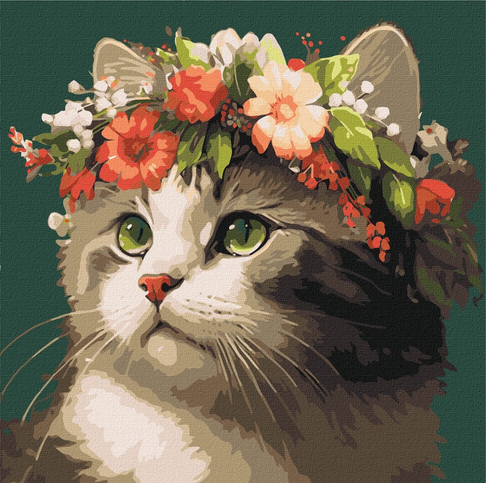 Картина по номерам Весенний венок ©art_selena_ua 40х40 см Ideyka