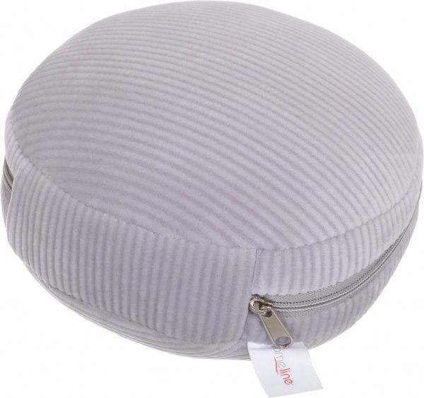 Подушка дорожня кругла з маскою сірій Home Line сірий вельвет