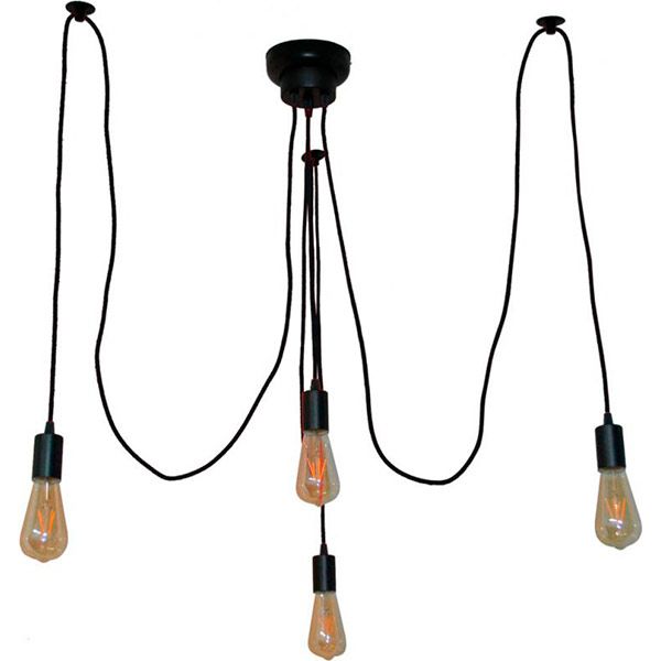 Люстра підвісна Геотон НСБ 02-4х60-961 Павучок-3+1 4x60 Вт E27 чорний 