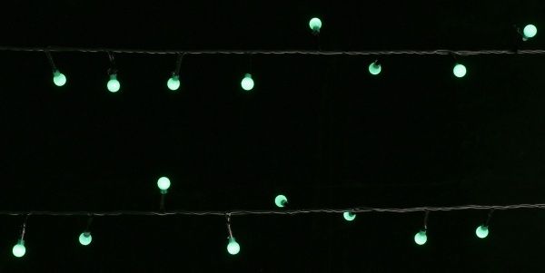 Электрогирлянда линейная внутренняя встроенный светодиод (LED) 48 ламп 2,4м Жемчужные шарики LDBL048G-10-C 