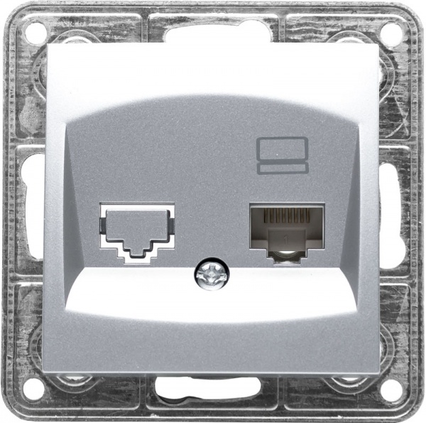 Розетка компьютерная LXL Tesla TLXL3615A серебристый 8536699090