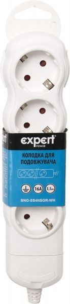 Колодка Expert Power с заземлением 4 гн. белый BNG-SS4NSGR-WH 