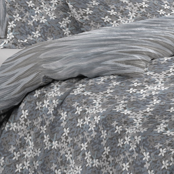 Комплект постельного белья Vilar 2 серый с синим Lameirinho 