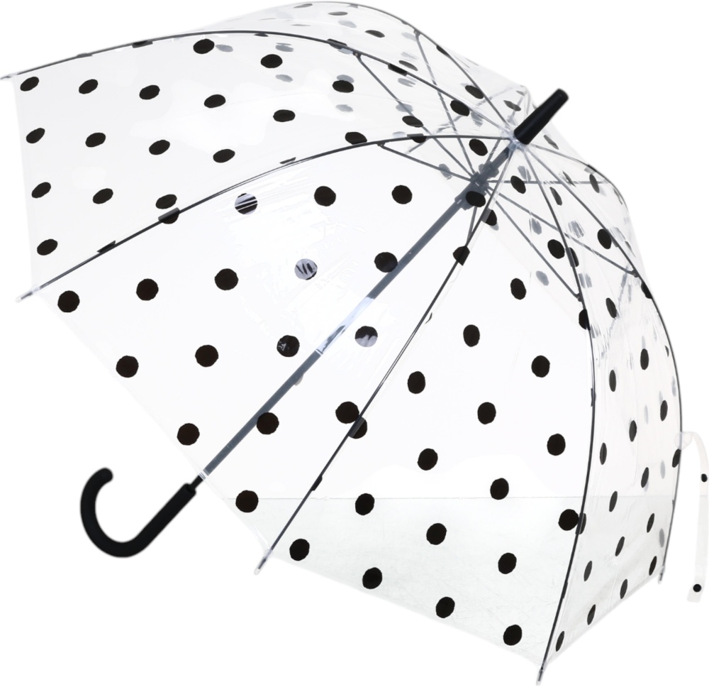 Парасолька Susino Горошок напівавтомат купол 48 см спиць 8, прозорий 23663