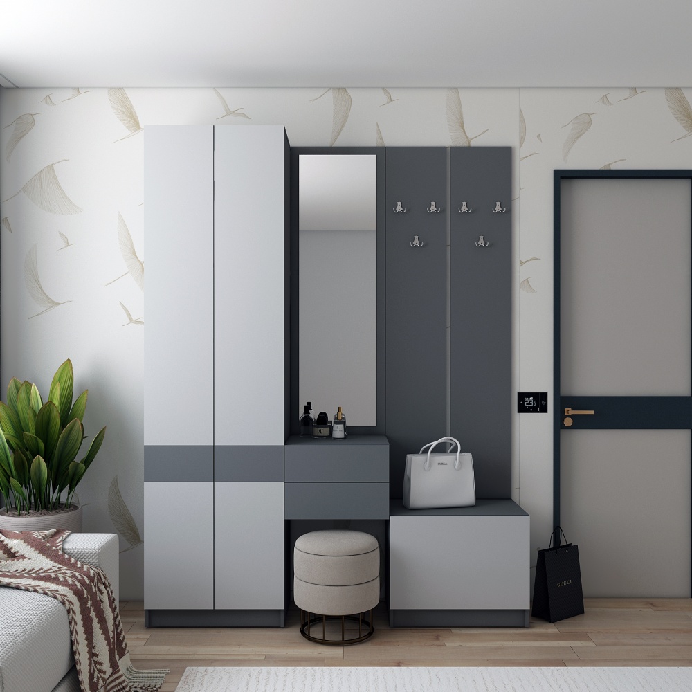 Прихожая Doros Сола 2150х1650х400 мм графит