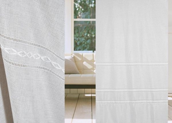 Тканина тюлева JL LJ6031-1/280 L льон біла 