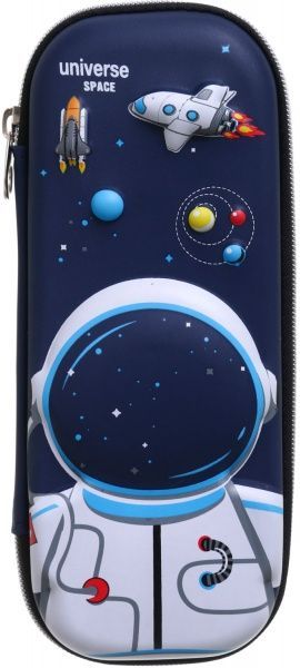 Пенал школьный на молнии Космонавт темно-синий