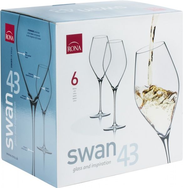 Набір бокалів для вина Swan 430 мл 6 шт. Rona