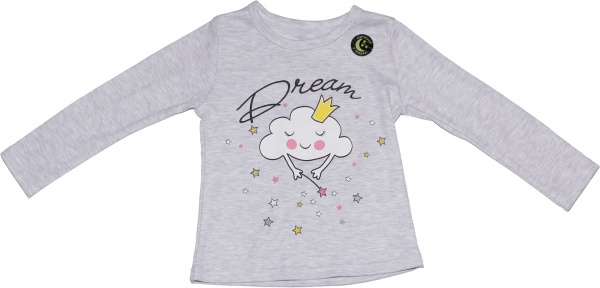 Піжама дитяча для дівчинки Фламінго 247-235 р.134 сірий із малюнком 