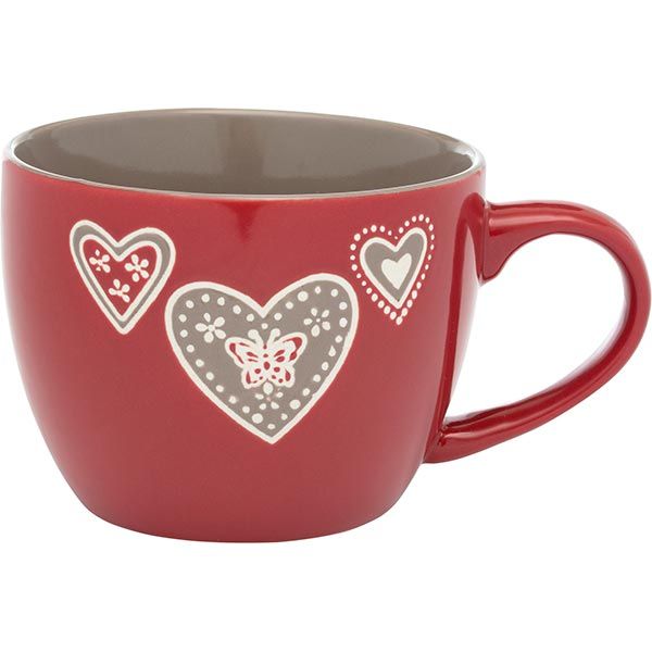 Чашка керамическая Butterfly красная 480 мл