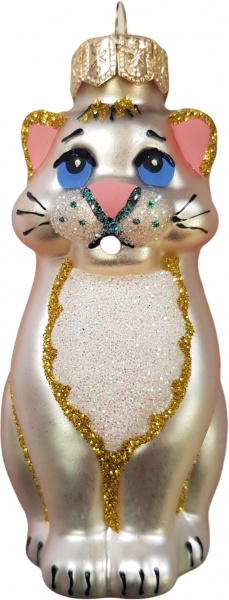 Елочная игрушка Юріта Котик белый 1187M 9,7 см 