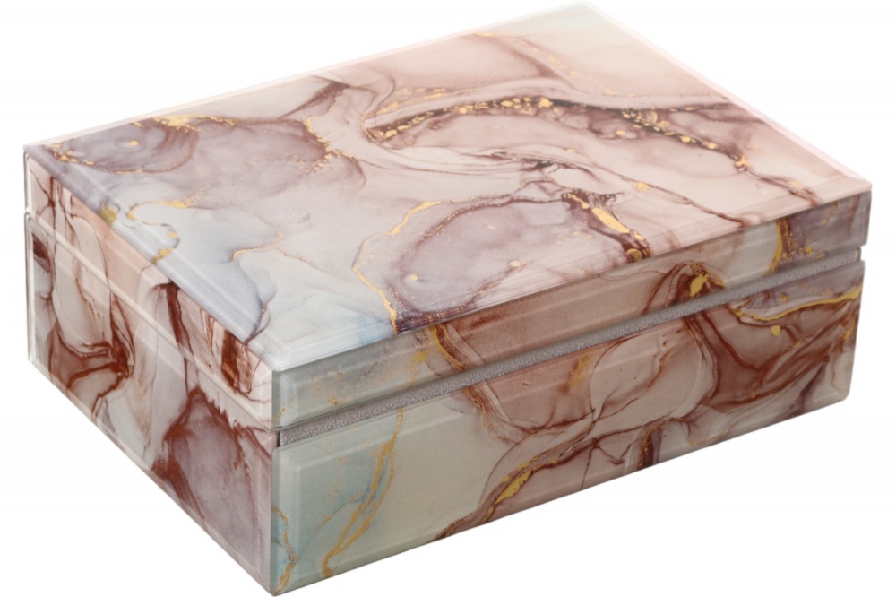 Шкатулка для украшений Rosalie 26x18x9,5 см розовый мрамор