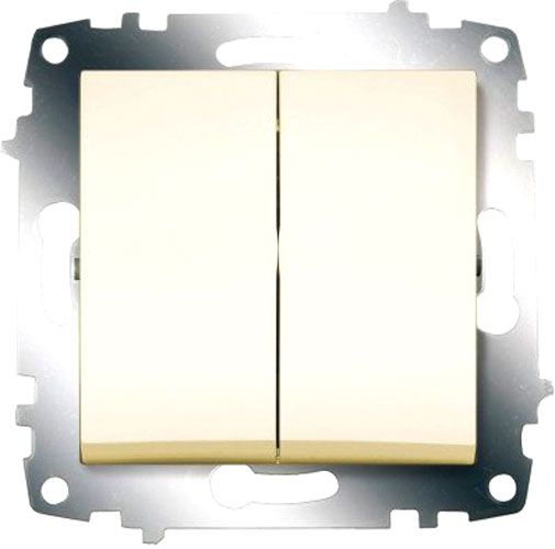 Вимикач двоклавішний ABB Cosmo без підсвітки 10 А кремовий 619-010300-202