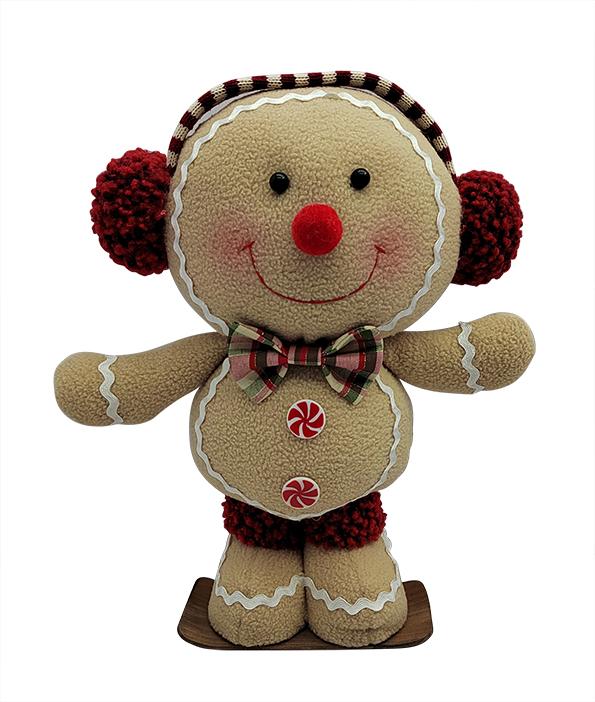 Декорация новогодняя пряник бежево-красный 25х14х32 см