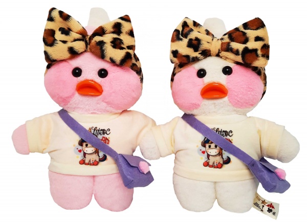 Мягкая игрушка Анна Уточка без очков 30 см розовый