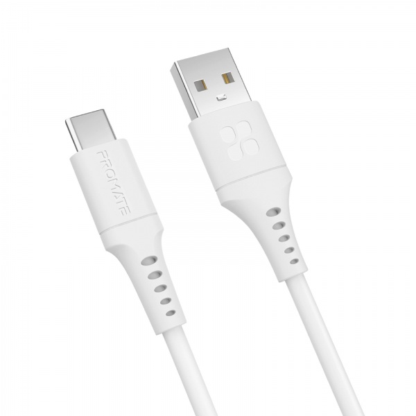 Кабель Promate PowerLink-AC120 USB-A to USB-C 3А 1,2 м білий (powerlink-ac120.white) 