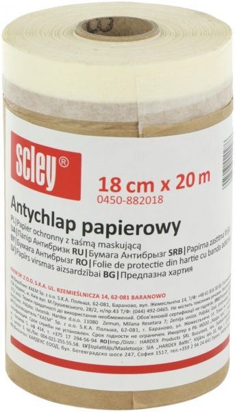 Пленка защитная с малярной лентой Scley 180 мм x20 м 0450-882018