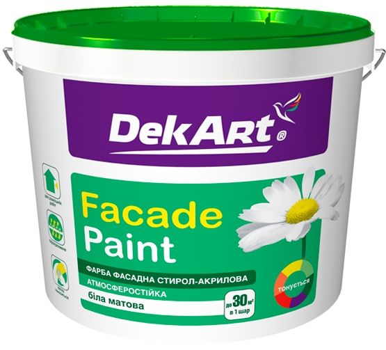 Фарба акрилова DekArt Facade Paint мат білий 12.6кг