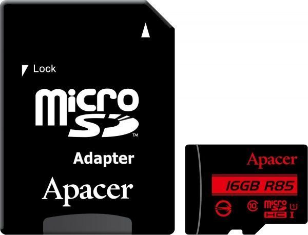 Карта памяти Apacer microSDHC 16 ГБ UHS Speed Class 1 (U1)Class 10 (AP16GMCSH10U5-R) AP16GMCSH10U5-R 