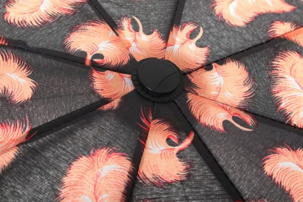 Парасолька Пір'я, складна, півавтомат помаранчевий 