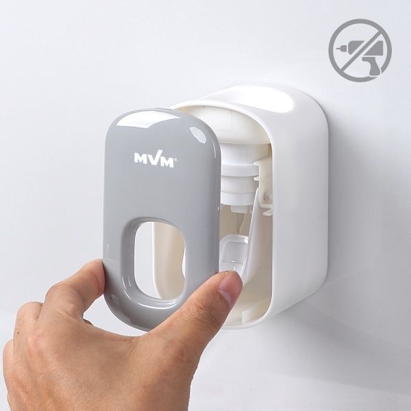 Диспенсер MVM для зубної пасти BP-24 білий із сірим