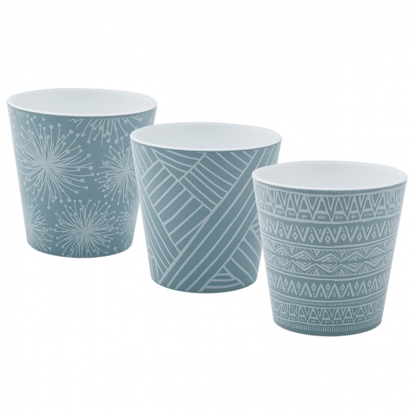 Вставка Алеана Деко зі вставкою з декором Етно 13,0х12,5 см круглий 1,1 л сизо-блакитний (114040) 