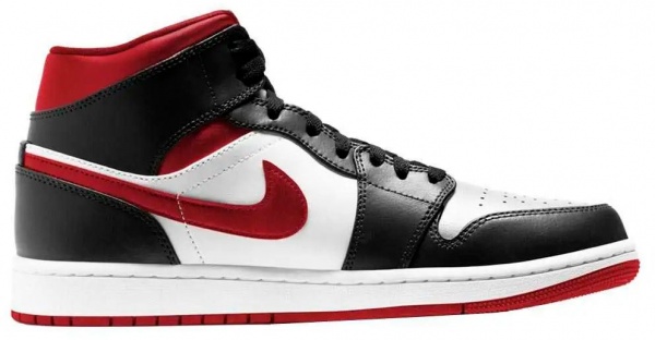 Кроссовки Jordan AIR JORDAN 1 MID 554724-122 р.US 10,5 черно-бело-красный