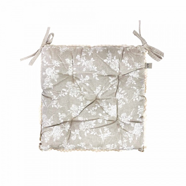 Подушка на стілець ШАЛЕ Троянди з мереживом La Nuit