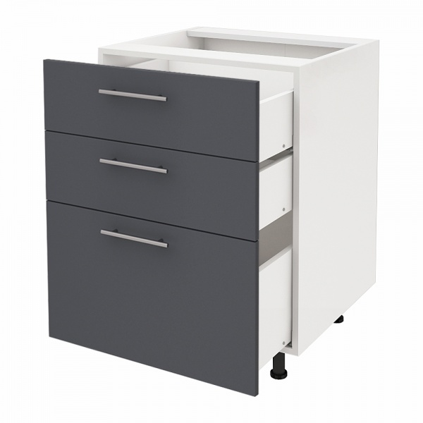 Тумба нижня Руна МНЯД (2+1) 600x818x520 мм сірий попіл РОКО