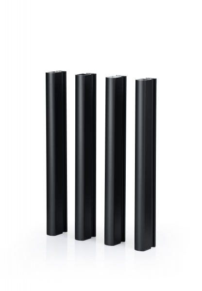 Горщик пластиковий Mondum Медітеранео 40x45x28 см (ніжки чорні) круглий 28 л сірий антрацит 